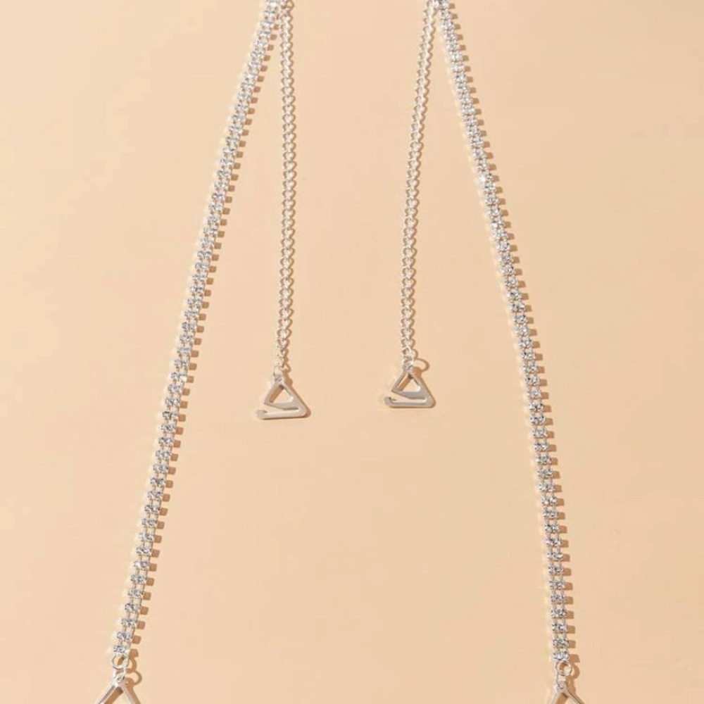 Adjustable rhinestone chain bra strap